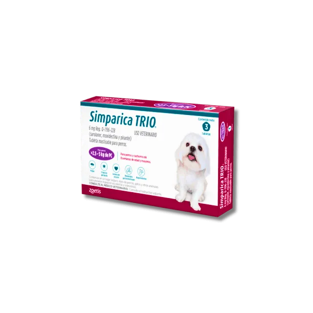 Empaque antiparasitario: Simparica Trio 5,1 - 10 kg