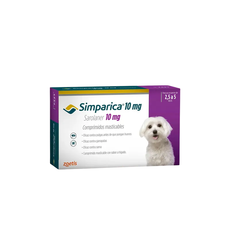 Empaque antiparasitario: Simparica 20 mg (5 a 10 kg)