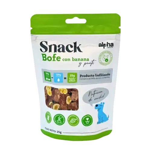 Empaque snack: Tráqueas de Res Deshidratadas (2 unid)