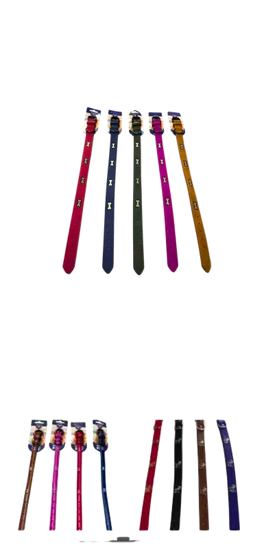 Empaque collar: Collar cuerina con bordado de huesito