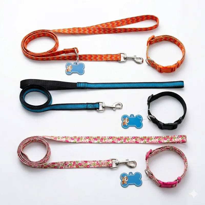 Empaque collar: Correa con collar para perros regulable