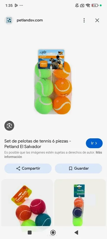 Empaque juguete: Juego de 6 pelotas de tenis
