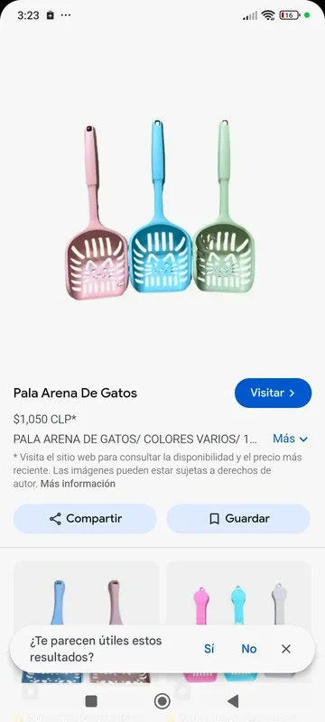 Empaque pala recogedora: Palita larga recogedora