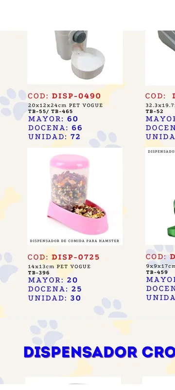 Empaque comedero: Dispensador de croquetas con botón de bloqueo