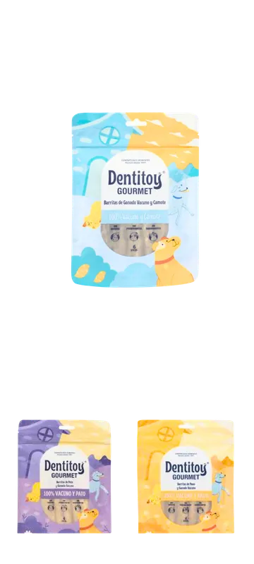 Empaque masticable: Dentitoy carnaza de ganado vacuno