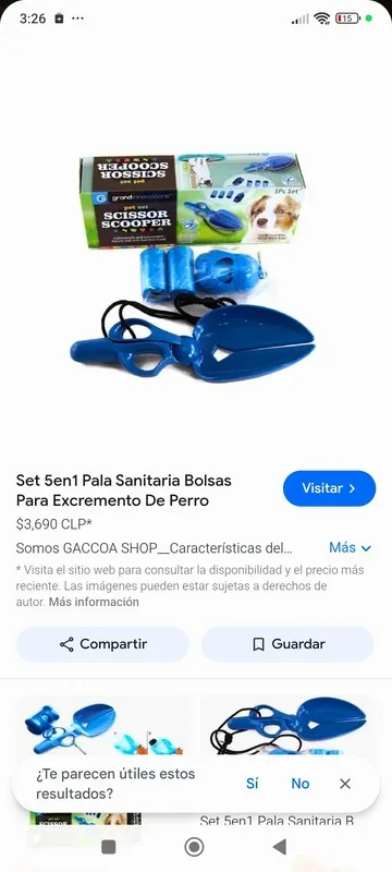 Empaque higiene: Recogedor de popó con bolsitas recogedoras