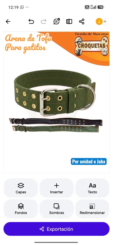 Empaque collar: Collar grande verde olivo o negro