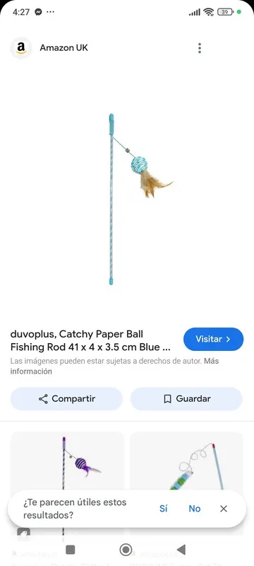 Empaque juguete: Palitos con pelota pluma y cascabel