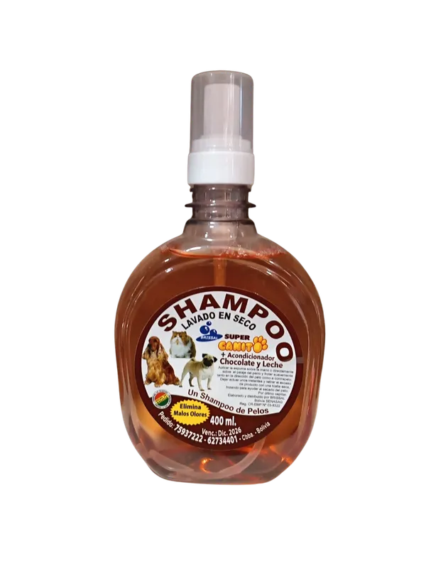 Empaque shampoo: Shampoo lavado en seco